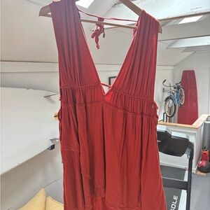 Free People Red Sleeveless Top